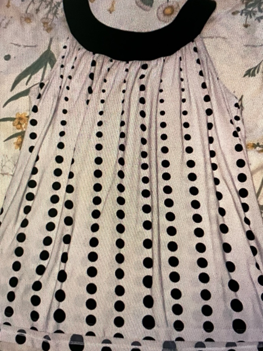 Studio by JPR White A-Line Top with Black Polka Dots